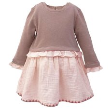 画像2: ニット＆モスリン・ピンク・ドレス_2〜3歳用(身長 92-98cm) (2)