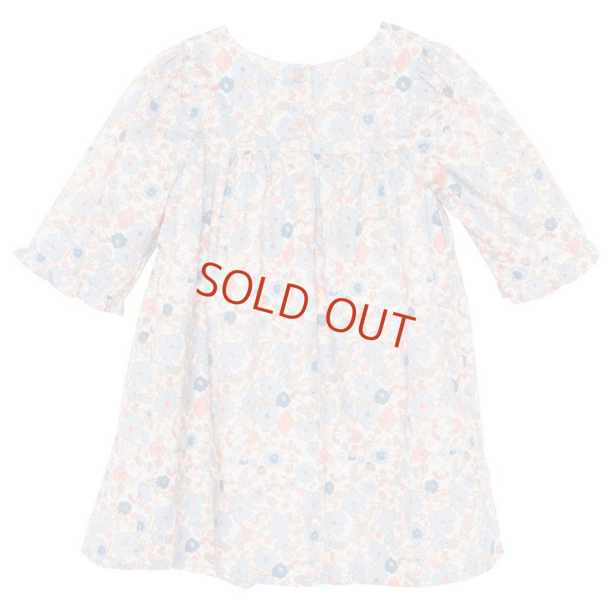 画像3: ロングスリーブ・フラワープリント・スモッキングドレス_1-2歳用(身長 85-92cm) (3)