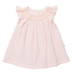 画像1: ピンクモスリンドレス_6ヶ月〜6歳用 (1)