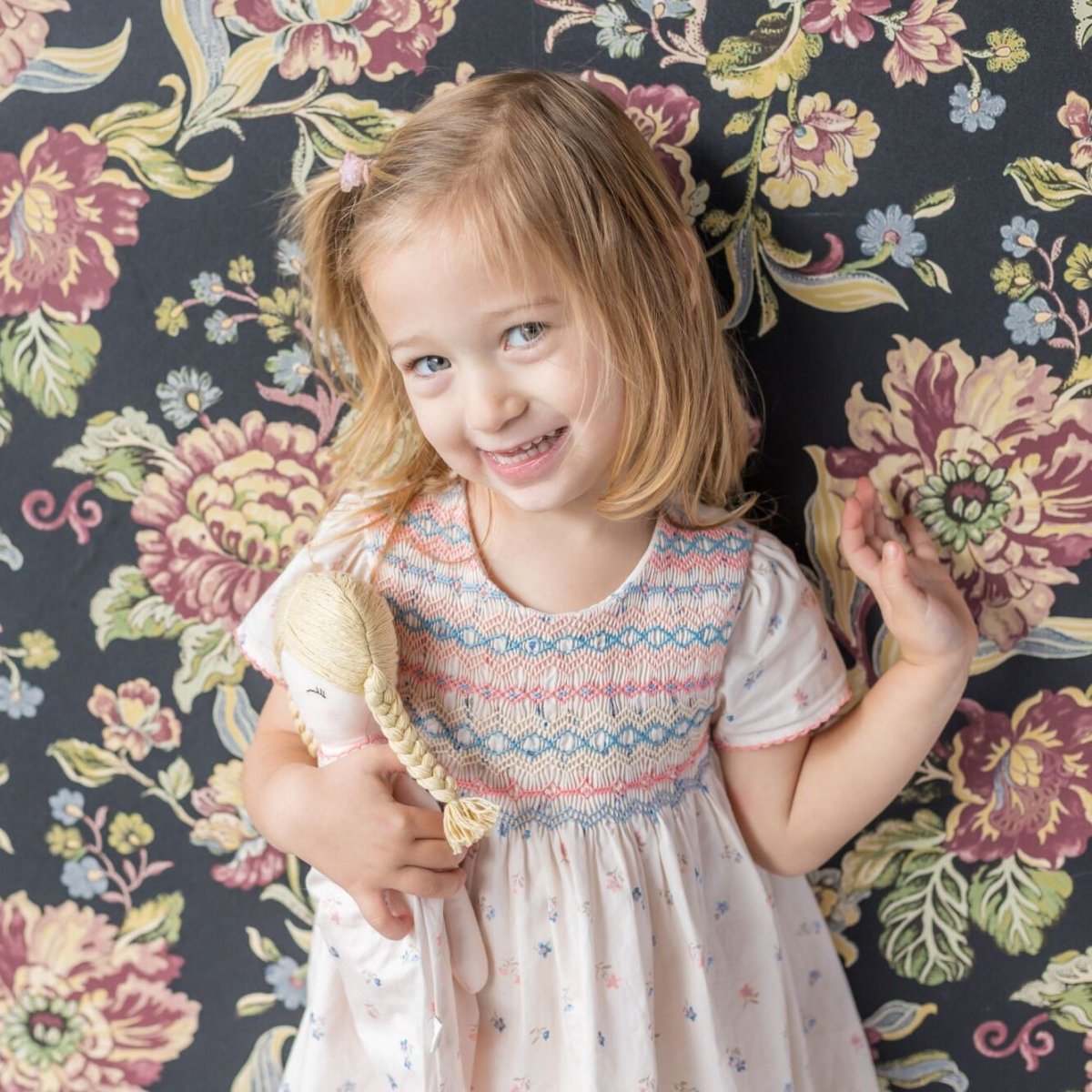 画像8: ハンドスモック・フラワープリントドレス_4-5歳用(身長 103-108cm) (8)