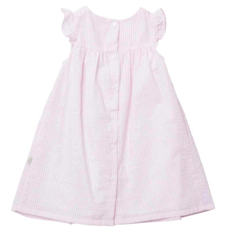ピンクストライプスモックドレス_2-3歳用(身長 92-98cm)｜ベビー服 