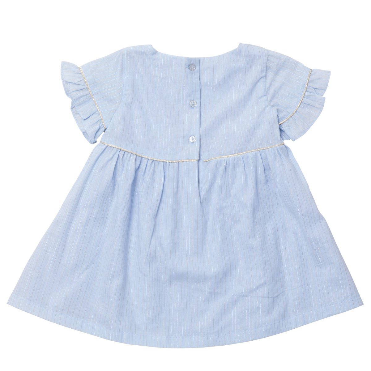 画像2: ブルーゴールド・シルバー・スモックドレス_4-5歳用(身長 103-108cm) (2)