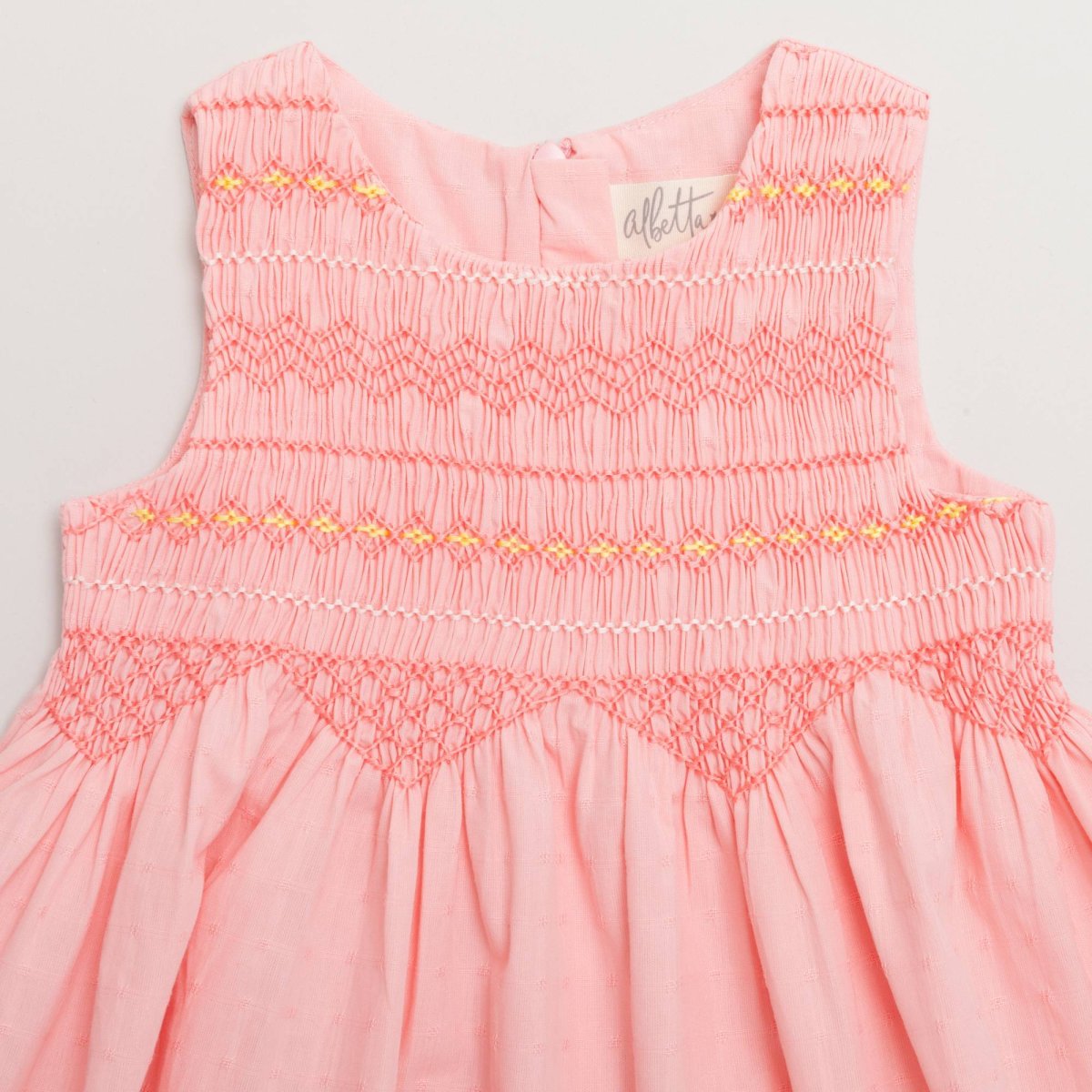 画像3: ピンクジャカード・ハンドスモックドレス_3-4歳用(身長 98-103cm) (3)