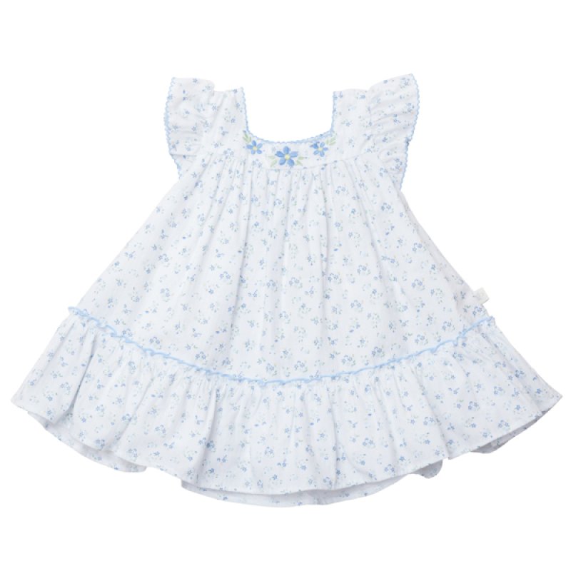 chic baby ドレス　キッズ　アメリカブランド　ノースリーブ　青　レース Chi Chi Girls パフスリーブティアードチュールドレス 3-5歳