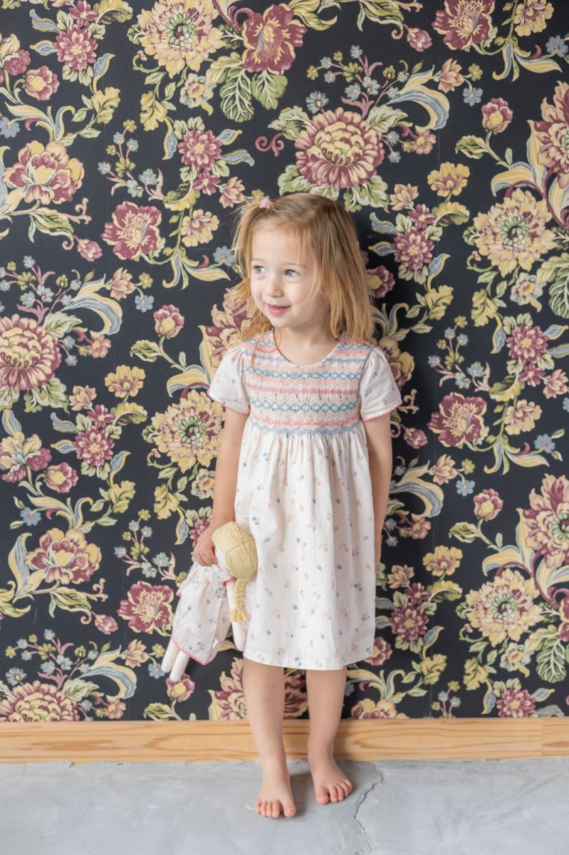 画像6: ハンドスモック・フラワープリントドレス_4-5歳用(身長 103-108cm) (6)
