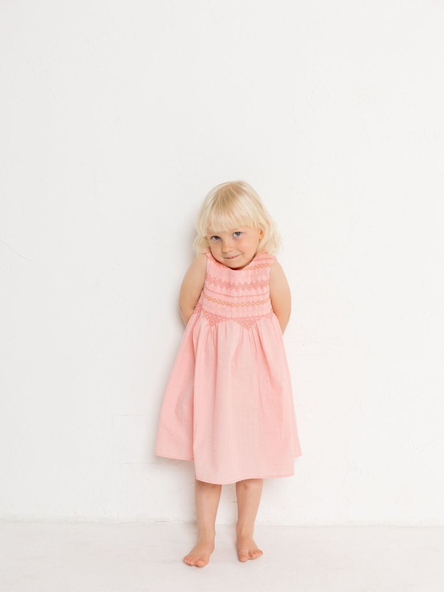 画像6: ピンクジャカード・ハンドスモックドレス_3-4歳用(身長 98-103cm) (6)