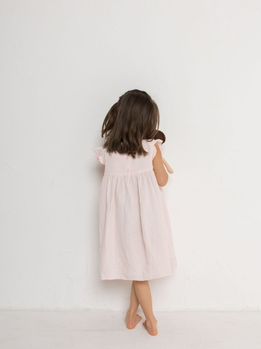 画像6: ピンクガーゼ・スモックドレス_4-5歳用(身長 103-108cm) (6)