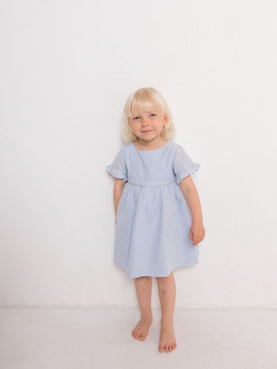 画像5: ブルーゴールド・シルバー・スモックドレス_4-5歳用(身長 103-108cm) (5)