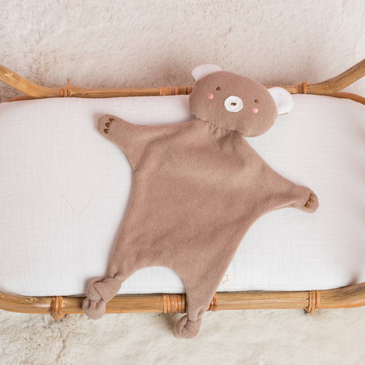 画像3: おしゃぶり・ブラウンベアー・タオル地ハンカチ (3)