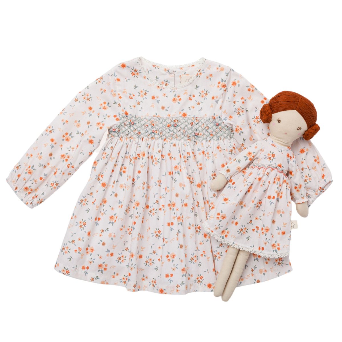 画像6: ホワイトルイーズ・プリントスモッキングドレス_3-4歳用(身長 98-103cm) (6)