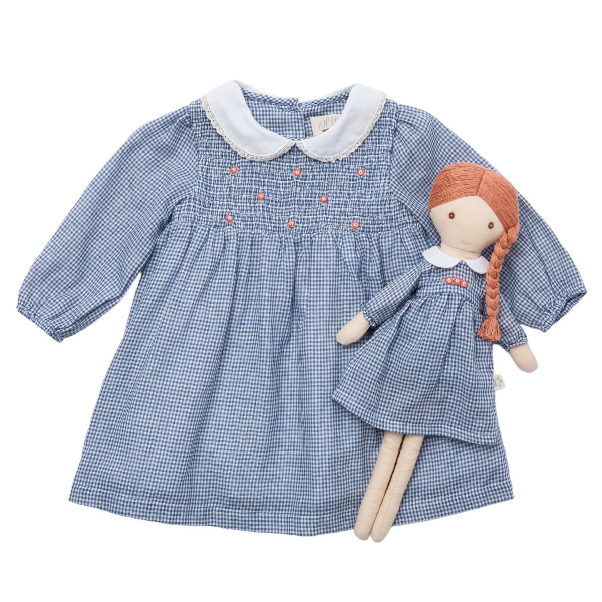 画像6: ブルー・ギンガムチェック・ドレス_4-5歳用(身長 103-108cm) (6)