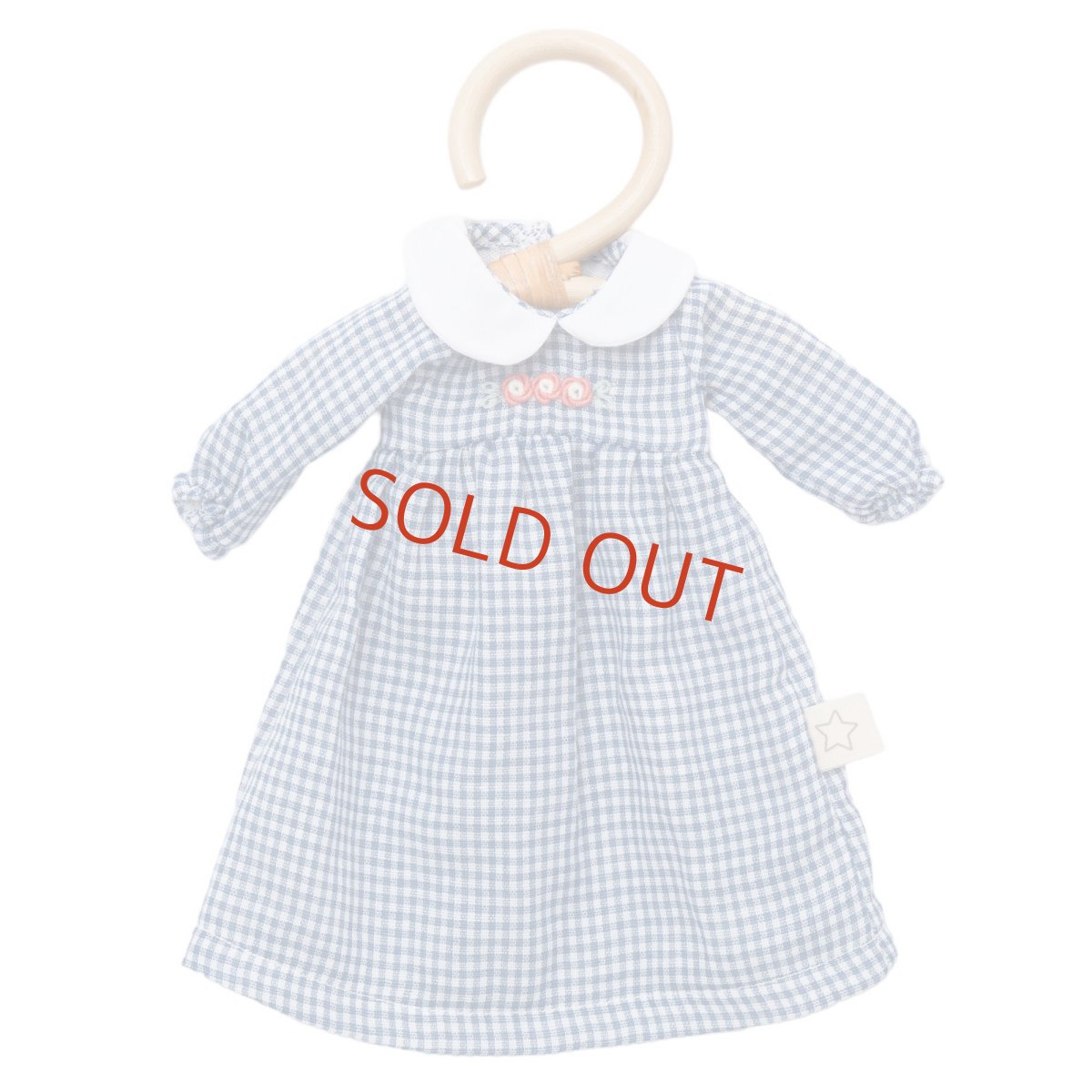 画像3: 【ドール用】ブルーギンガムチェックドールドレス (3)