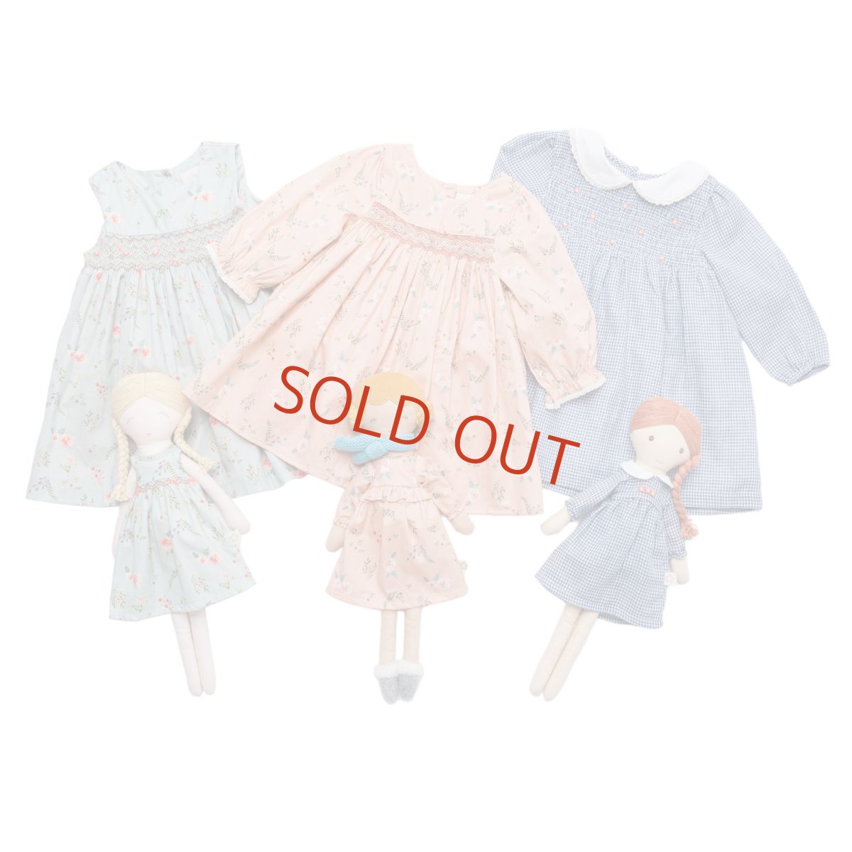 画像4: 【ドール用】ブルーギンガムチェックドールドレス (4)