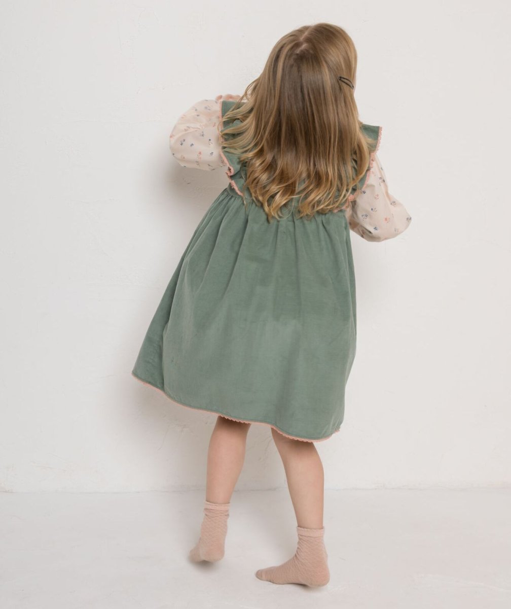 画像11: グリーン・コーデュロイドレス_4-5歳用(身長 103-108cm) (11)