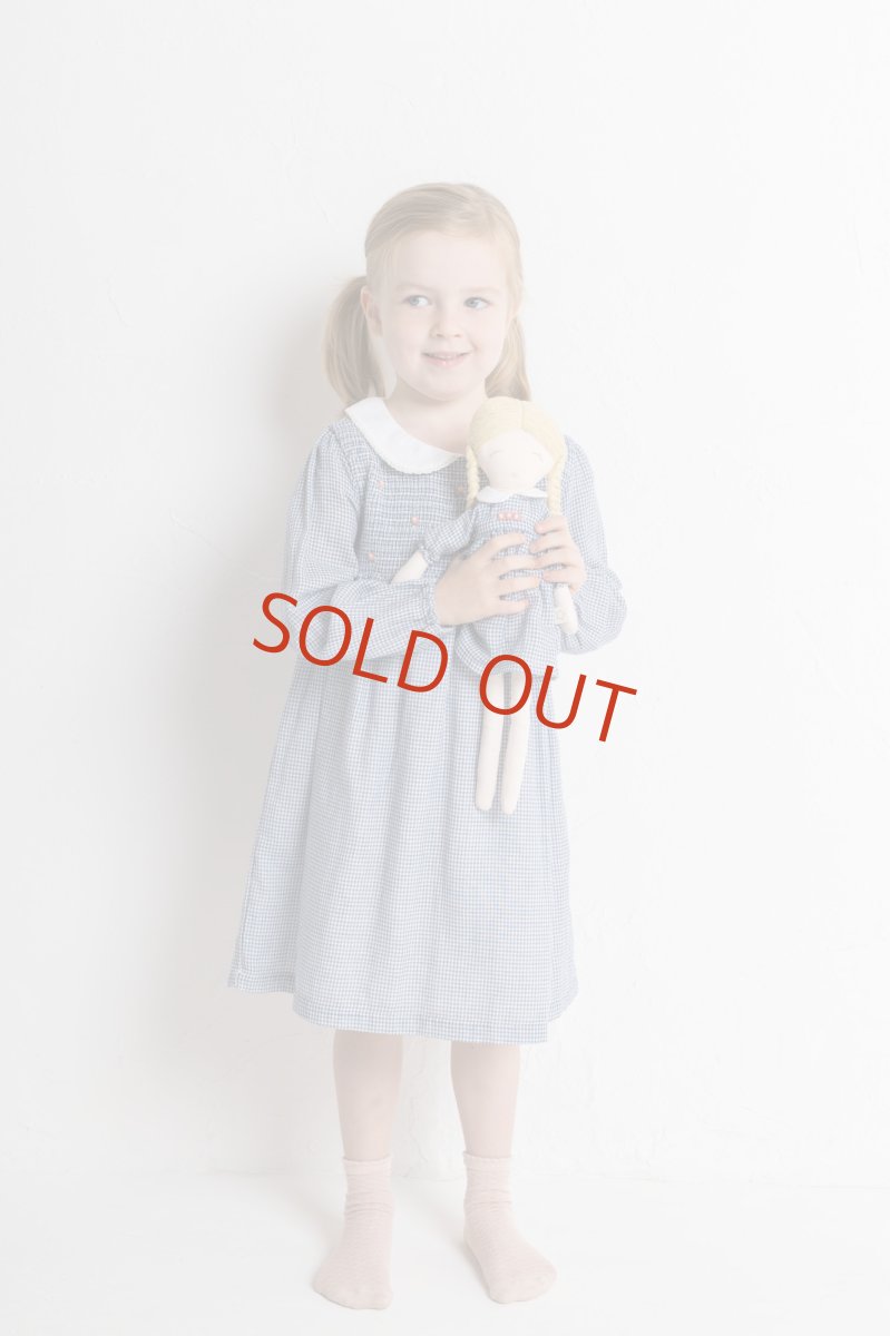 画像5: 【ドール用】ブルーギンガムチェックドールドレス (5)