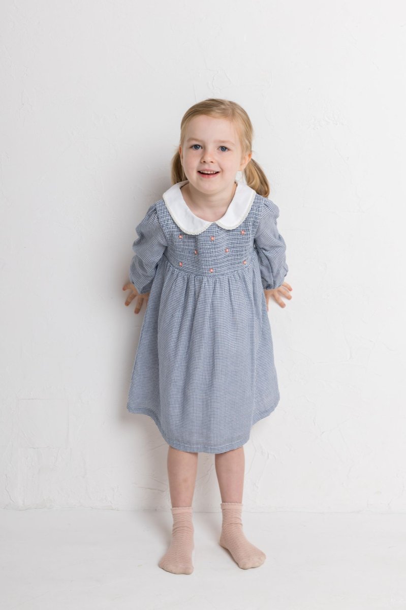 画像8: ブルー・ギンガムチェック・ドレス_4-5歳用(身長 103-108cm) (8)