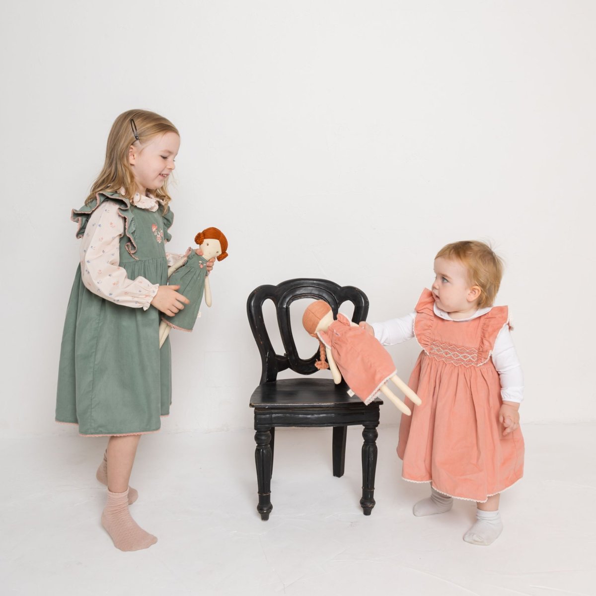 画像13: グリーン・コーデュロイドレス_4-5歳用(身長 103-108cm) (13)