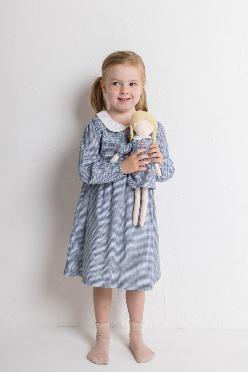 画像9: ブルー・ギンガムチェック・ドレス_4-5歳用(身長 103-108cm) (9)