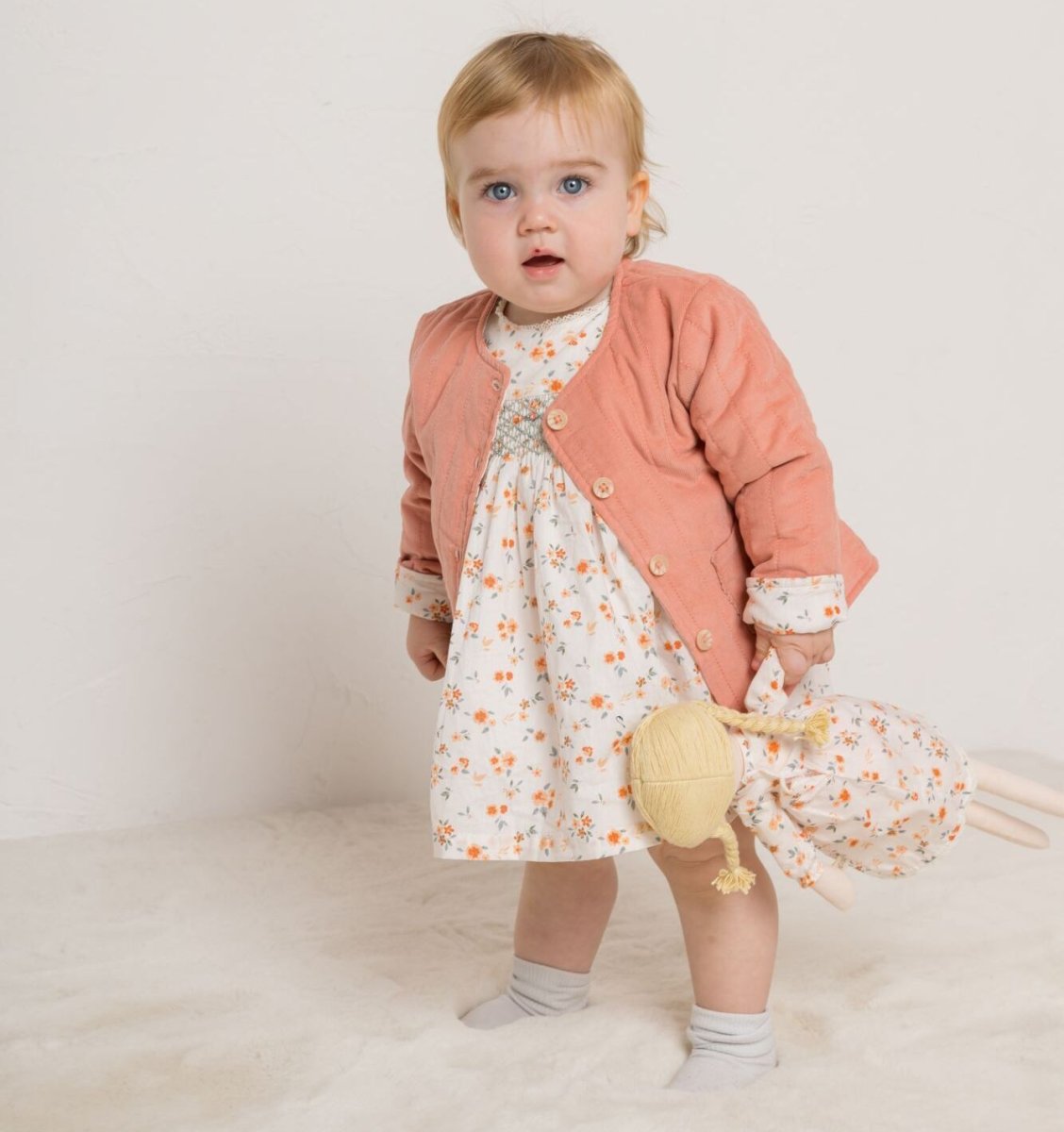 画像10: ホワイトルイーズ・プリントスモッキングドレス_3-4歳用(身長 98-103cm) (10)