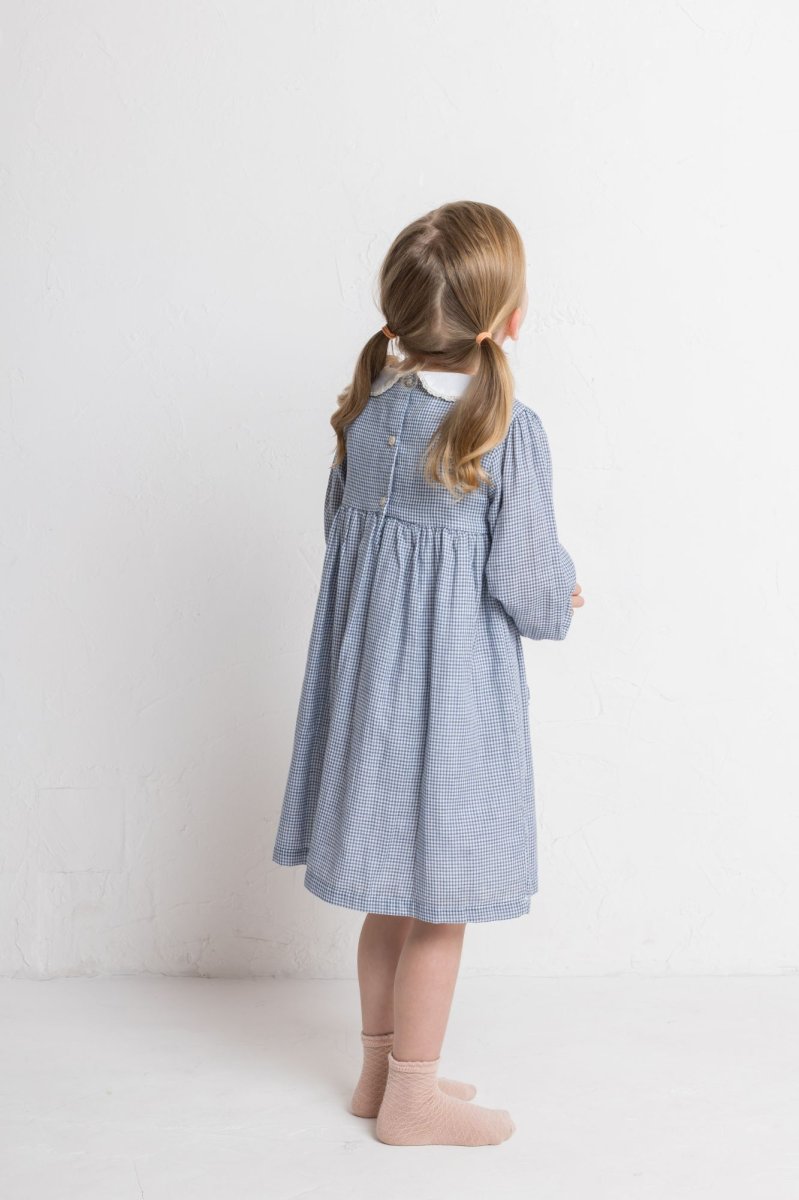 画像10: ブルー・ギンガムチェック・ドレス_4-5歳用(身長 103-108cm) (10)