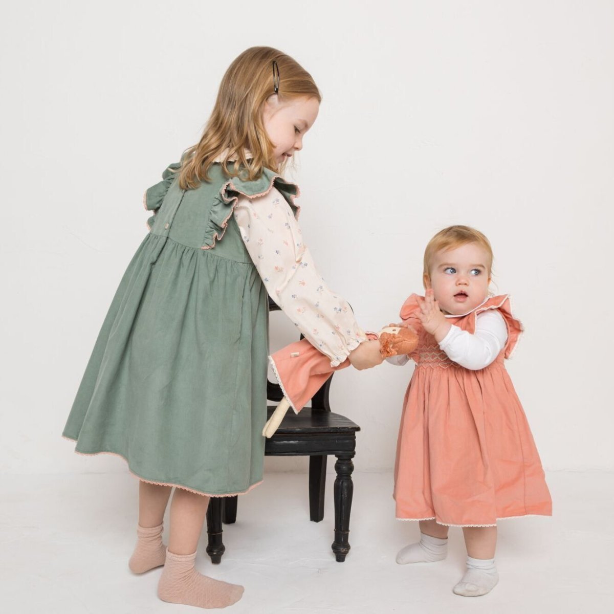 画像15: グリーン・コーデュロイドレス_4-5歳用(身長 103-108cm) (15)