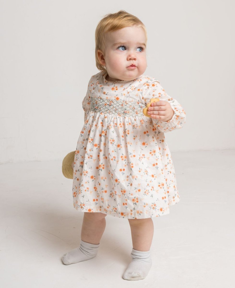 画像8: ホワイトルイーズ・プリントスモッキングドレス_3-4歳用(身長 98-103cm) (8)