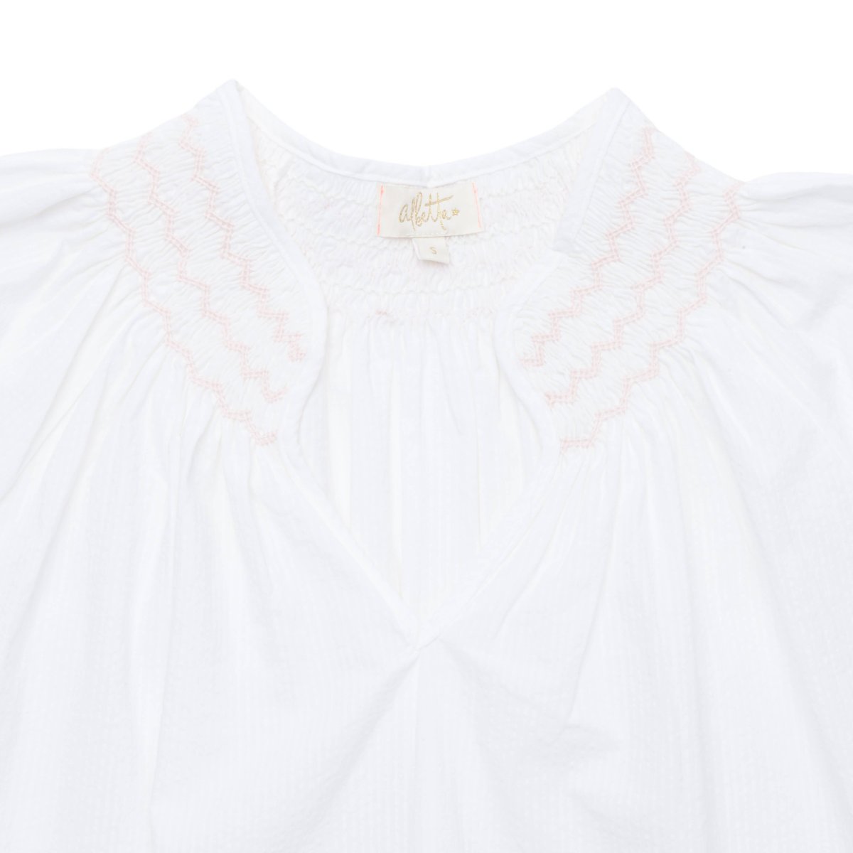 画像3: 【大人用】ピンクフラワージャカード・スモックパジャマ_S・M (3)