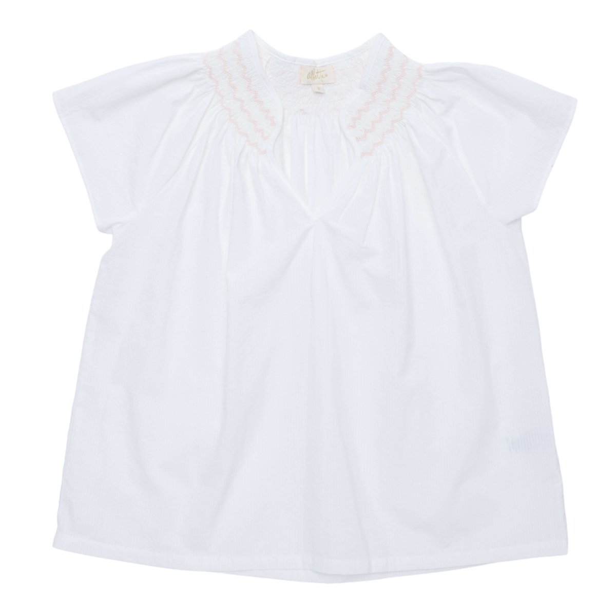 画像2: 【大人用】ピンクフラワージャカード・スモックパジャマ_S・M (2)