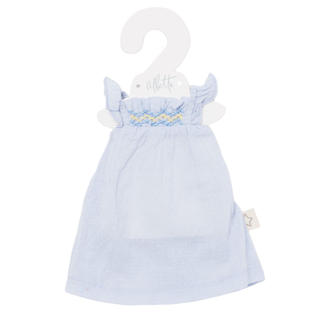 画像2: 【ドール用】ライトブルージャカード・ハンドスモック・ドールドレス (2)