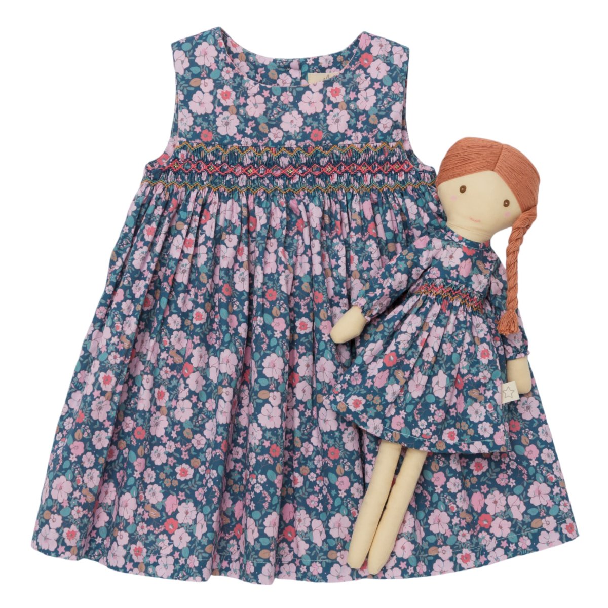 画像13: ハンドスモック・アデル・プリントドレス_2〜3歳用(身長 92-98cm) (13)