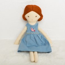 画像1: 【ドール用ドレス】フラワー刺繍・ブルーコード・ドールドレス (1)