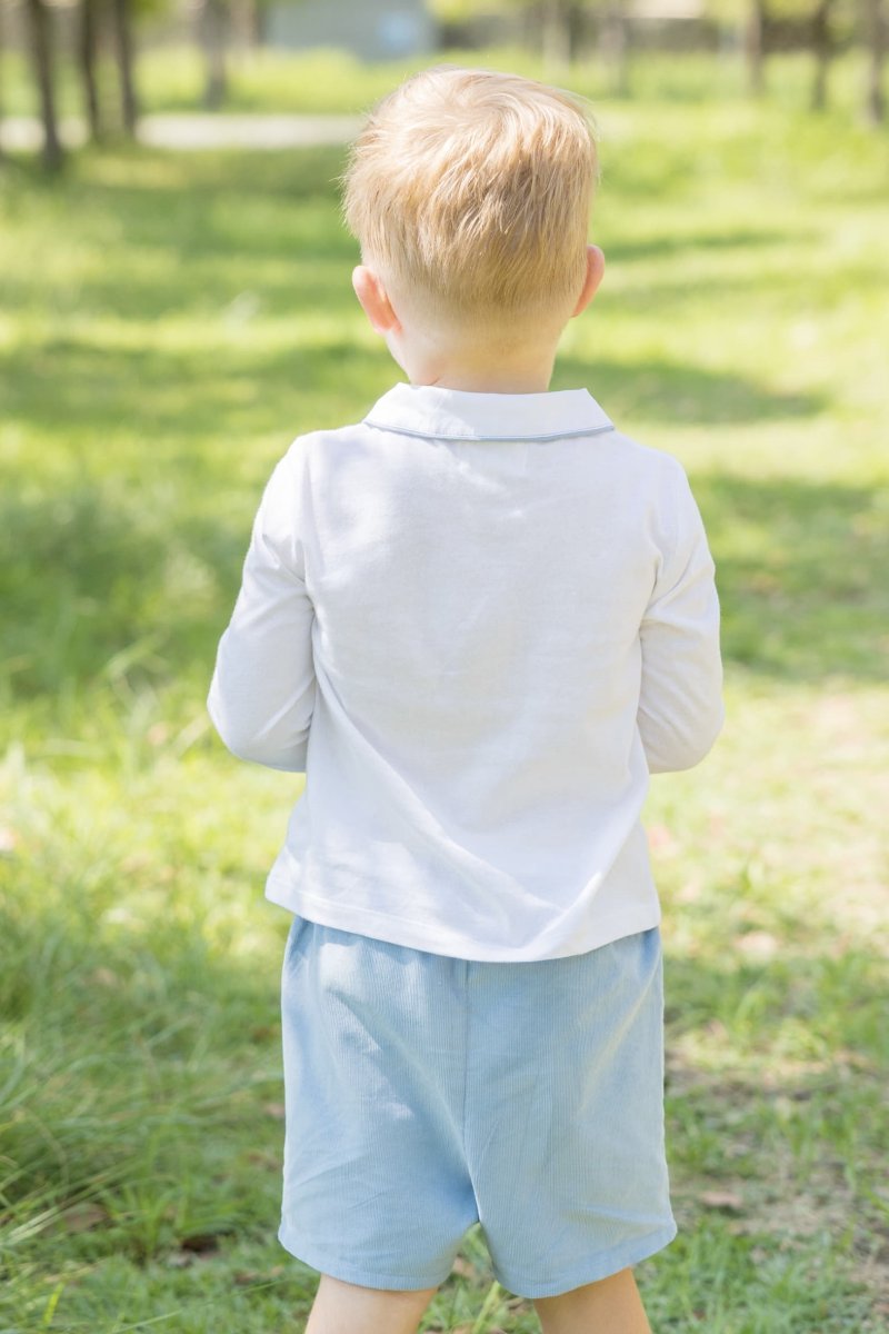 画像3: テディベアアップリケ・ジャージシャツ&ブルーショートパンツ_1〜2歳用(身長 85-90cm) (3)