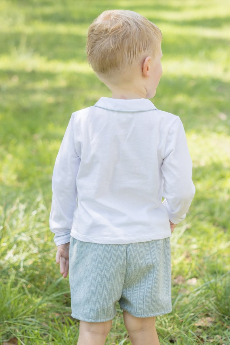 画像3: ハンドスモック・ジャージシャツ&グリーンショートパンツ_3〜4歳用(身長95-100cm) (3)