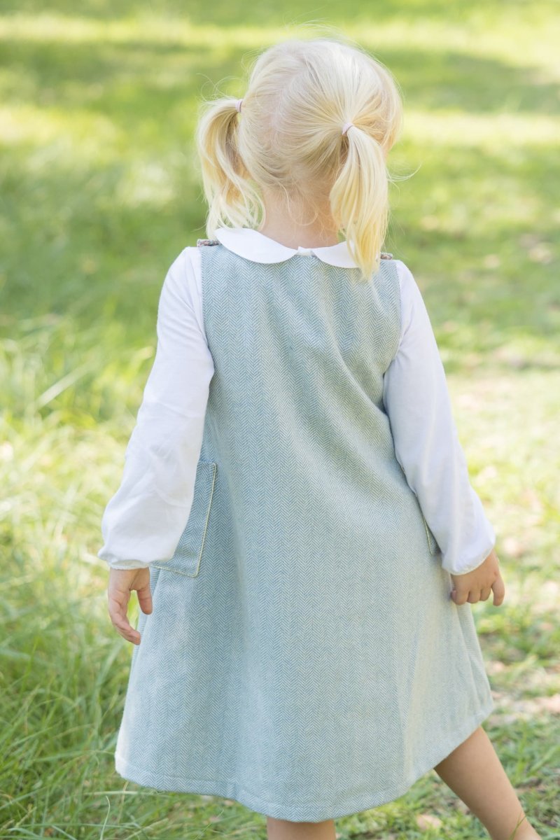 画像7: グリーン・ヘリンボーンドレス_4〜5歳用(身長 103-108cm) (7)