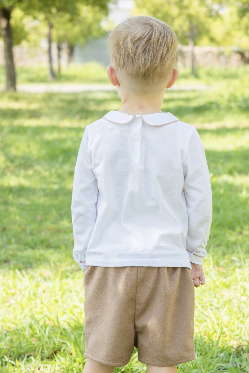 画像3: テディベア刺繍・ジャージシャツ&ブラウンショートパンツ_3〜4歳用(身長95-100cm) (3)