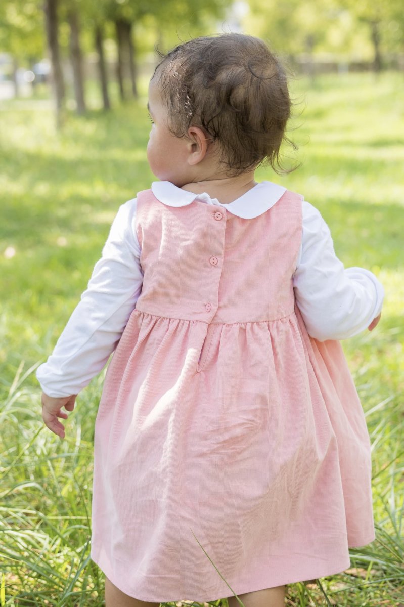 画像10: ハンドスモック・ダイヤモンドピンク・コーデュロイドレス_5〜6歳用(身長 108-114cm) (10)