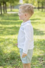 画像2: ハンドスモック・ジャージシャツ&グリーンショートパンツ_6ヶ月〜4歳用 (2)
