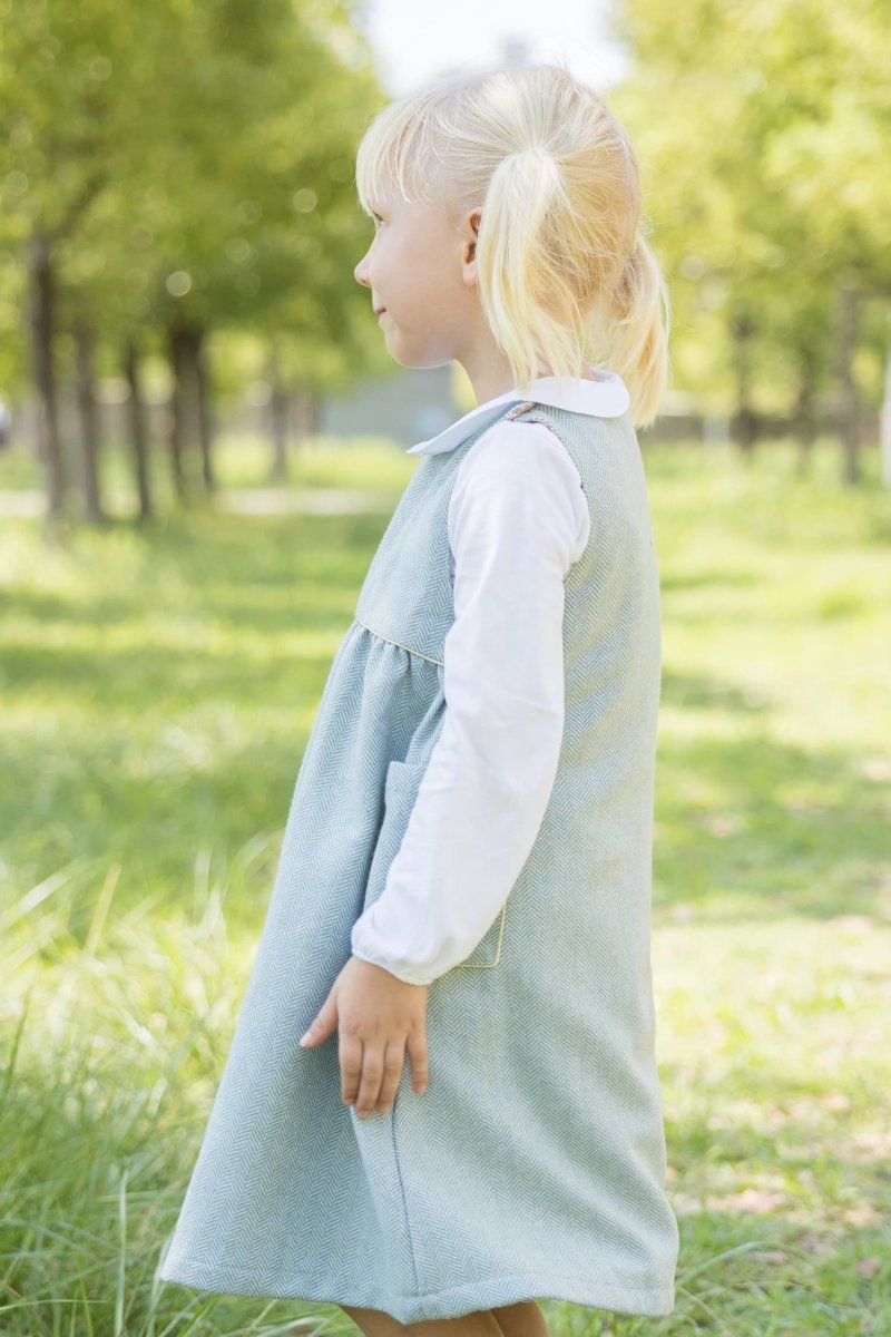 画像6: グリーン・ヘリンボーンドレス_4〜5歳用(身長 103-108cm) (6)