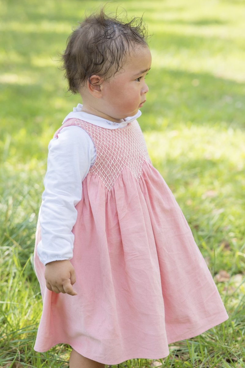 画像9: ハンドスモック・ダイヤモンドピンク・コーデュロイドレス_5〜6歳用(身長 108-114cm) (9)