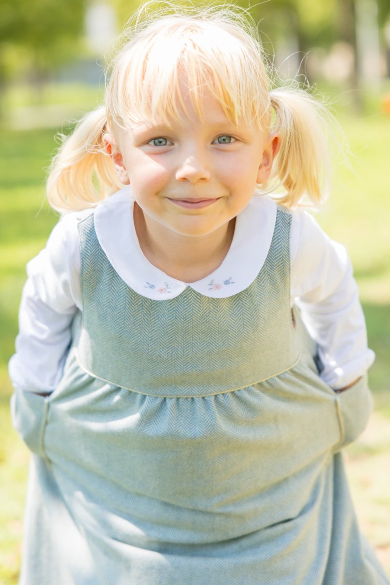 画像4: グリーン・ヘリンボーンドレス_4〜5歳用(身長 103-108cm) (4)