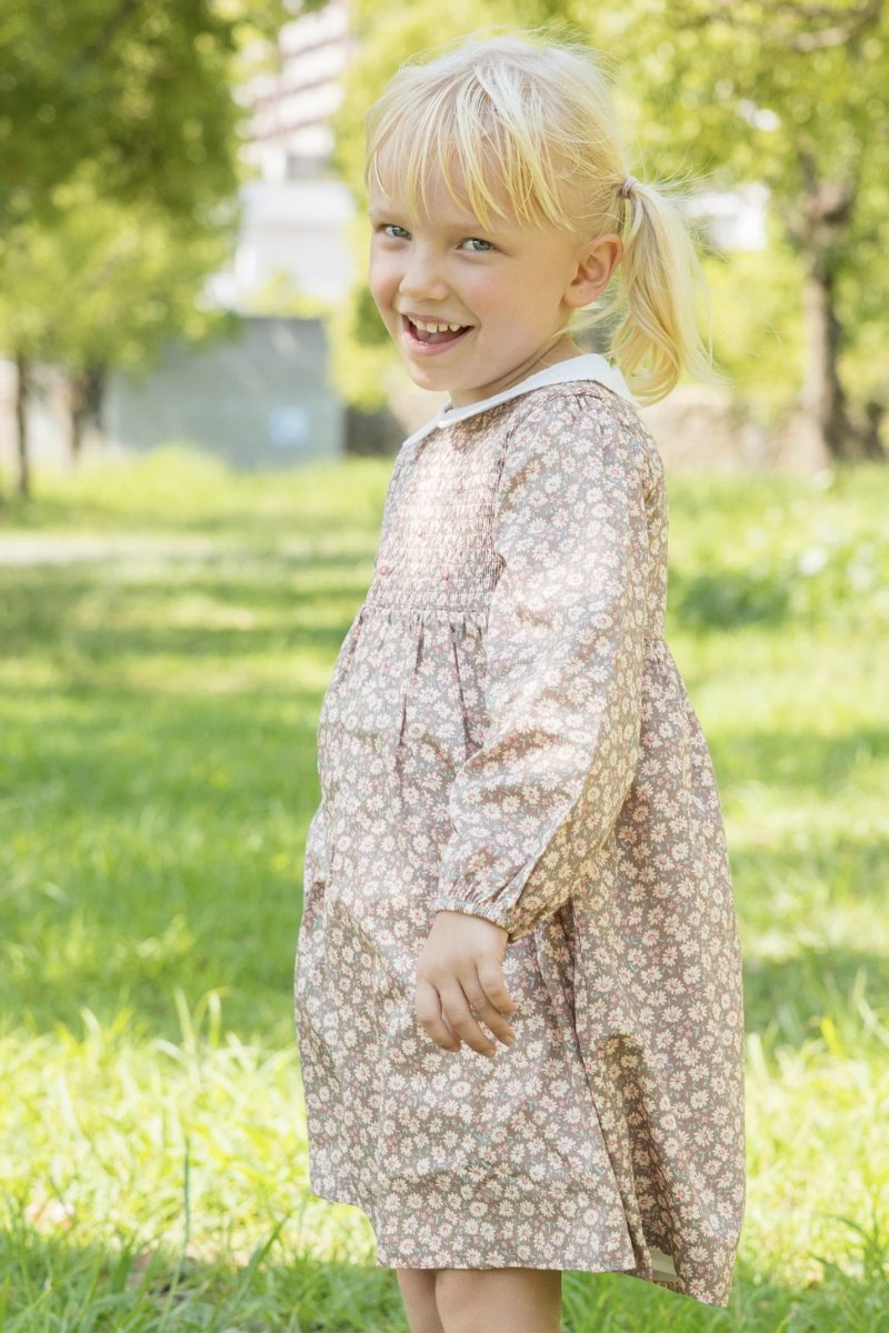 画像4: ローズバッド・ブラウンデイジー・ギャザードレス_1〜2歳用(身長 85-92cm) (4)