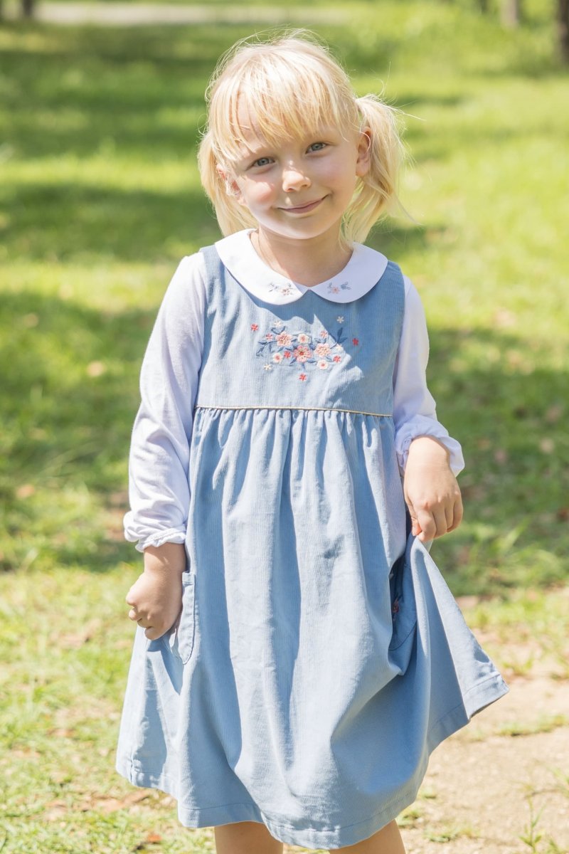 画像4: 刺繍入り・ブルーコードドレス_4〜5歳用(身長 103-108cm) (4)