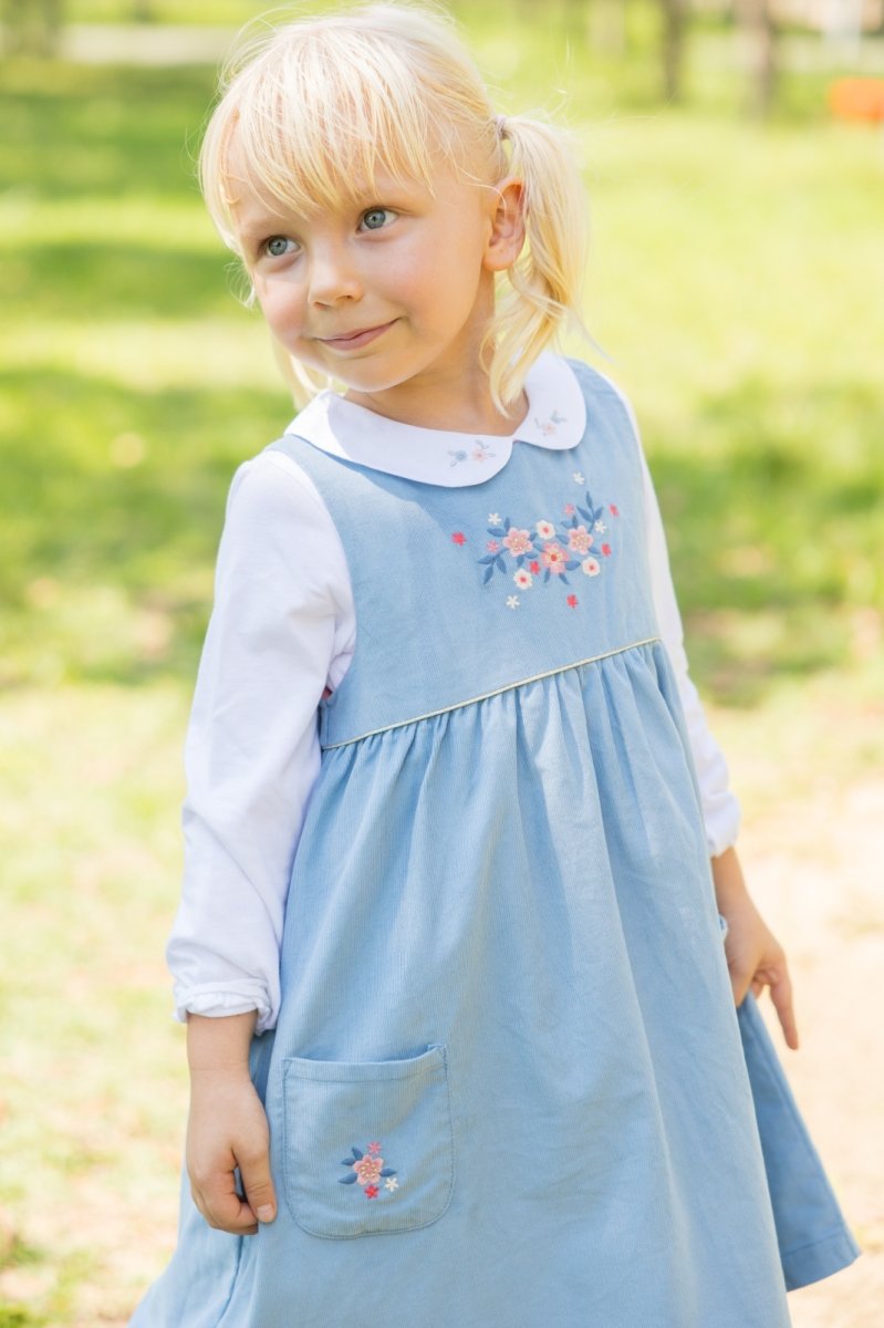 画像1: 刺繍入り・ブルーコードドレス_3〜4歳用(身長 98-103cm) (1)