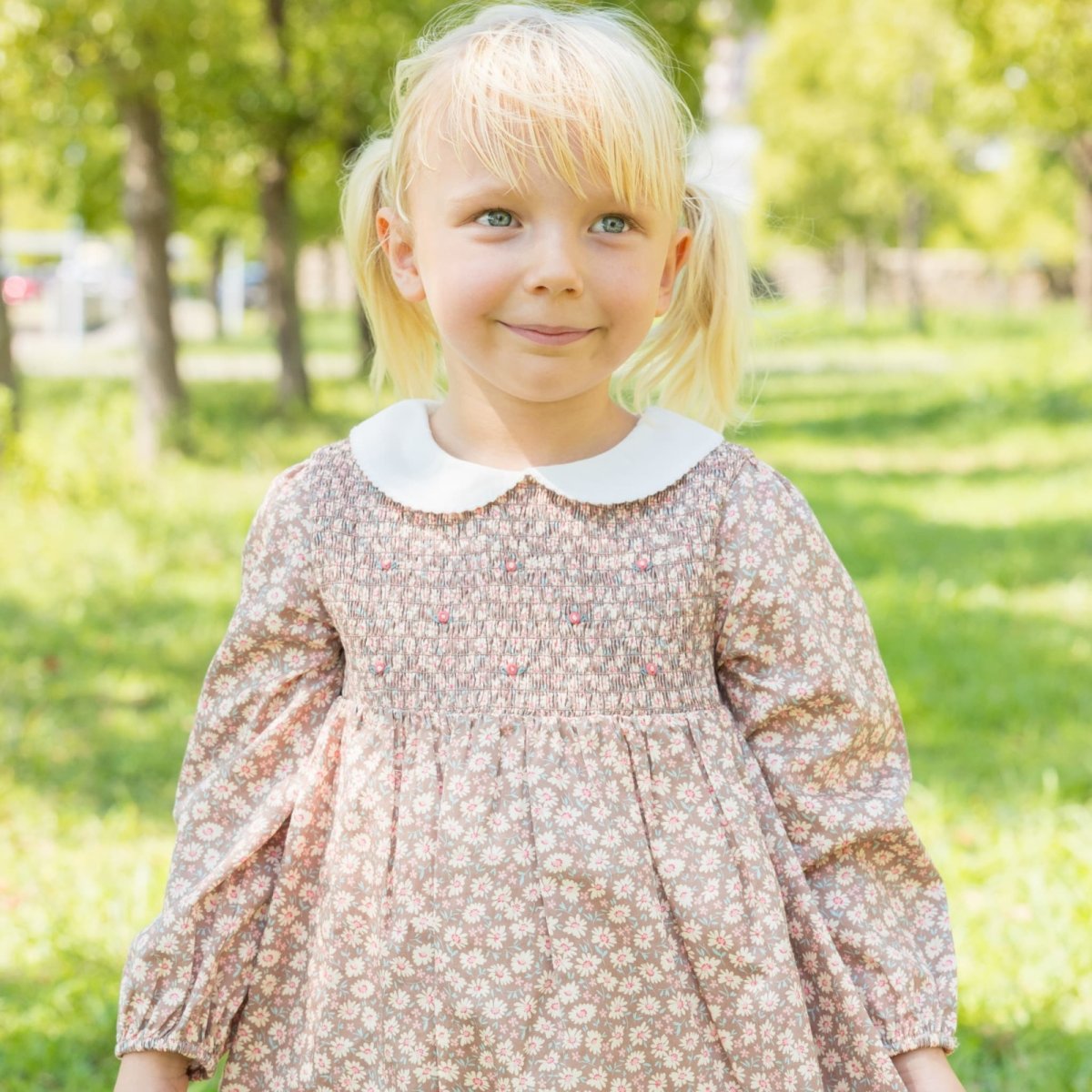 画像2: ローズバッド・ブラウンデイジー・ギャザードレス_1〜2歳用(身長 85-92cm) (2)
