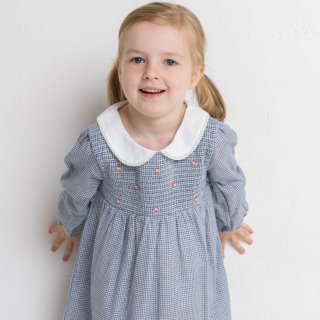 【Molly Goddard】ギンガムチェックドレスワンピース UK10　ブルー Molly Goddard】ギンガムチェックドレスワンピース UK10 ブルー