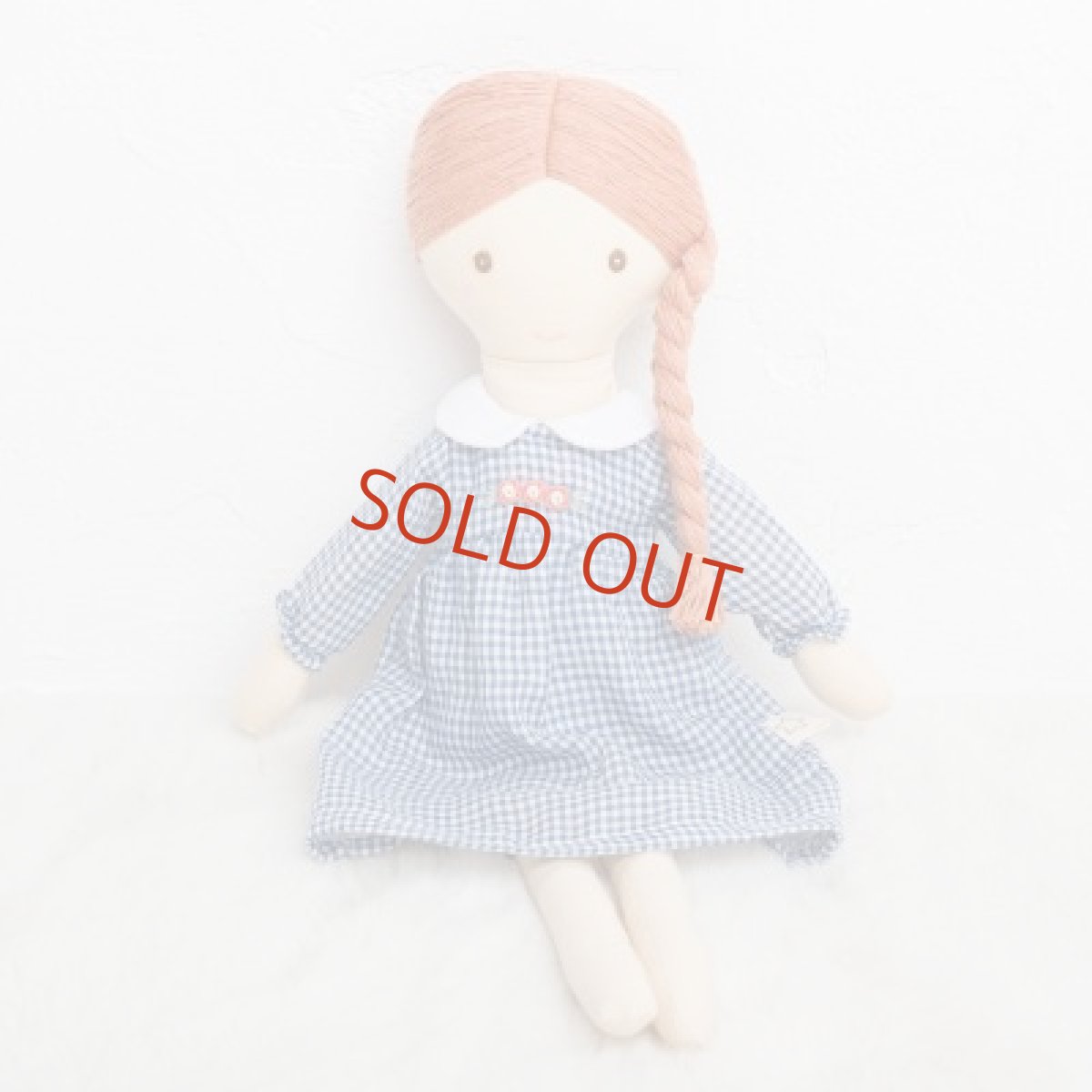 画像2: 【ドール用】ブルーギンガムチェックドールドレス (2)