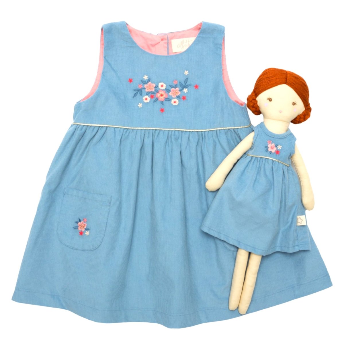 画像17: 刺繍入り・ブルーコードドレス_4〜5歳用(身長 103-108cm) (17)