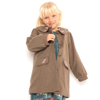 刺繍入り・ブラウン・ウールコート_1〜2歳用(身長 85-92cm