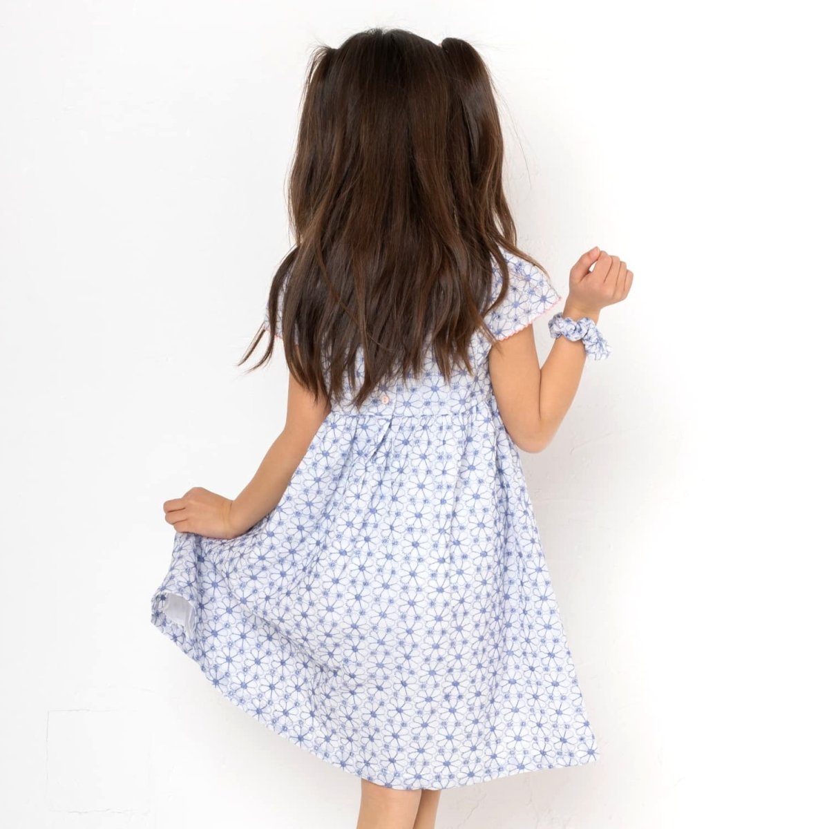 画像7: ブルーフラワー刺しゅう・ドレス_2〜3歳用(身長 92-98cm) (7)