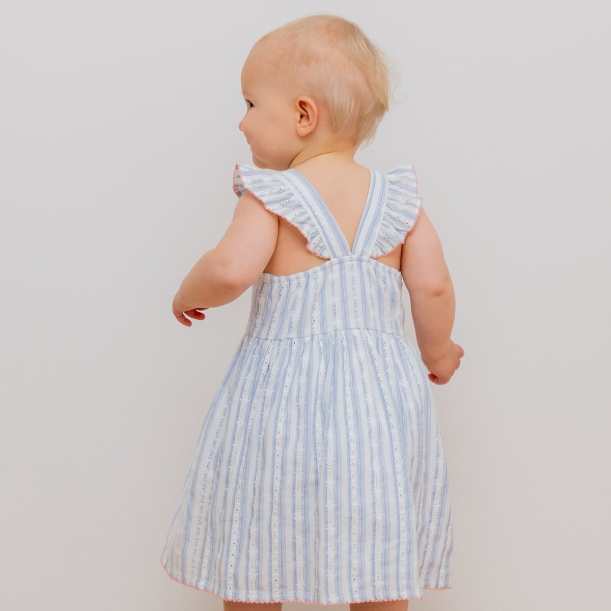 画像10: ブルー・ジャカードストライプ・刺繍ドレス_3_4歳用(身長 98-103cm) (10)